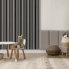 LINEA SLIM 3 dřevěné lamely na desce - japandi | černá, 2650 x 150 x 30 mm