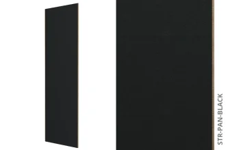 Systémový obkladový panel STRAMA PANELS - ČERNÁ, dřevotřísková deska, dekorativní fólie, 12 x 600 x 2800 mm