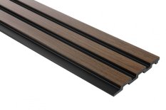 Vodotesný lamelový panel (tri lamely) - DUB TMAVÝ, 2700 x 121 x 12 mm