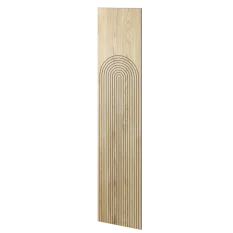 Velkoformátový lamelový panel KYOTO - DUBOVÁ DÝHA, 600 x 2750 x 11 mm, ČERNÝ MDF PANEL