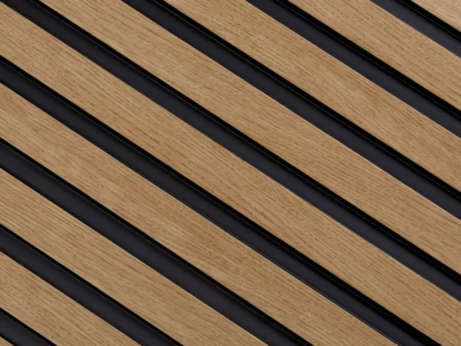 Detail designového lamelové obkladu