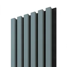 Akustický panel ACOUSTIC LINE - smoke blue | černá, 2650 x 245 x 22 mm, lamely MDF + FINISH FOLIE, akustický podklad FILC
