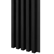 Dřevěné lamely ŠIROKÉ na ČERNÉ desce (MDF), ČERNÝ DUB, 46 x 300 x 2750 mm (0,825 m2)