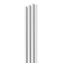LINEA 3 drevené lamely na doske - biela | biela, 2750 x 176 x 40 mm