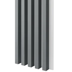 Dřevěné lamely ŠIROKÉ na BÍLÉ desce (MDF), GRAFIT (ANTRACIT), 46 x 300 x 2750 mm (0,825 m2)
