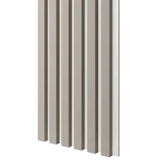 Dřevěné lamely ÚZKÉ na BÍLÉ desce (MDF), PÍSKOVÁ BÉŽOVÁ, FINISH FOLIE, 24 x 300 x 2750 mm (0,825 m2)