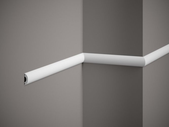 Nástěnná lišta – HLADKÁ, tvrdý plast PolyForce (HD Polymer), základní bílý nátěr (přetíratelný), 30 x 10 x 2000 mm