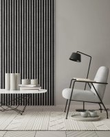 Realizace dřevěných lamel LINEA SLIM 3 v domácí čítárně