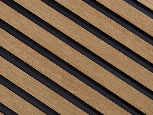 Detail designového lamelové obkladu