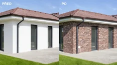 Cihlový obklad, Z BETONU, COUNTRY 674, hnědošedá, 205 x 62 mm, tloušťka 14-17 mm, 1 m2