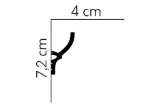 Stropná LED osvetľovacia lišta, NEPRIAME OSVETLENIE, tvrdý plast PolyForce (HD Polymer), základný biely náter (pretierateľný), 72 x 40 x 2000 mm