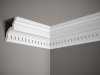 Stropní lišta – S ORNAMENTEM, tvrdý materiál ProFoam (Polyuretan), základní bílý nátěr (přetíratelný), 107 x 120 x 2000 mm