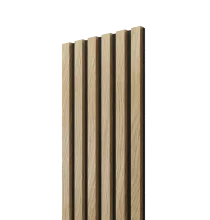 VZOREK - Akustický panel - DUB EVROPSKÝ, MDF + CPL PREMIUM, ČERNÝ akustický podklad FILC - ROZMĚR VZORKU: 200 x 100 mm