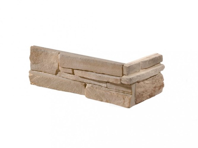 Betonový obklad, ROH, Z BETONU, GRENADA 7, světle hnědá, 325 x 150 mm, tloušťka 22-38 mm, 0.28 m2