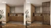 Deliaca priečka JAPANDI, 520-2720 x 1800-2750 mm, (MDF), ORECH