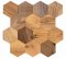 Dřevěný obklad, HEXAGON, BOROVICE STARÉ DŘEVO, olejovaný. 300 x 300 mm na samolepícím podkladu.