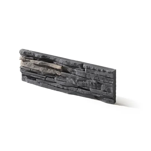 Kamenný obklad, Z BETONU, MESADA 1, tmavě šedá, 120 x 370 mm, tloušťka 25 mm, 0.44 m2