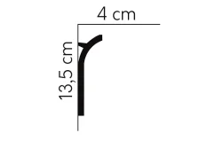 Stropná LED osvetľovacia lišta, NEPRIAME OSVETLENIE, tvrdý plast PolyForce (HD Polymer), základný biely náter (pretierateľný), 135 x 40 x 2000 mm