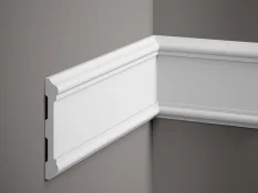 Nástenná lišta – HLADKÁ, tvrdý plast ProFoam® (polyuretán), základný biely náter (pretierateľný), 108 x 20 x 2000 mm Nástenná lišta – HLADKÁ, tvrdý plast ProFoam® (polyuretán), základný biely náter (pretierateľný), 108 x 20 x 2000 mm