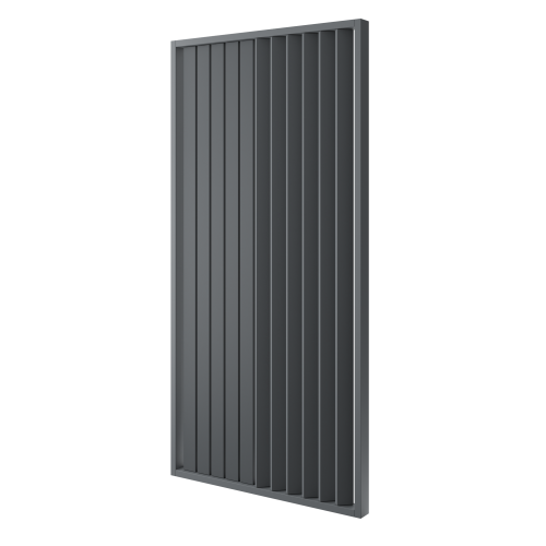 Dělící lamelová stěna - GRAFIT (ANTRACIT), (kompletní sada), MDF + FINISH FOLIE, 29 předpřipravených šířek od 510 do 2750 mm, libovolná výška (maximálně 2750 mm), 70 mm tloušťka příčky - Typ lamel: Otočné
