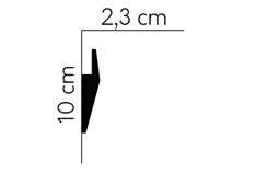 Stropná LED osvetľovacia lišta, NEPRIAME OSVETLENIE, tvrdý plast PolyForce (HD Polymer), základný biely náter (pretierateľný), 100 x 23 x 2000 mm