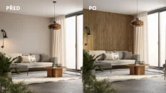 Velkoformátový lamelový panel SENDAI - DUBOVÁ DÝHA, 600 x 2750 x 11 mm, ČERNÝ MDF PANEL
