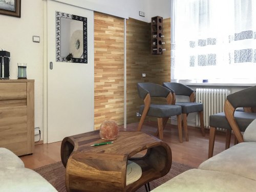 Vizualizace dřevěného obkladu, obklad z Dubu přírodní a Dub rustikální