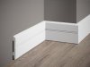 Podlahová lišta – HLADKÁ, tvrdý plast PolyForce (HD Polymer), základní bílý nátěr (přetíratelný), 107 x 11 x 2000 mm