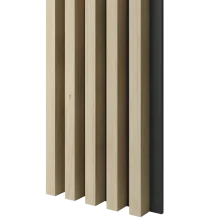 Dřevěné lamely ŠIROKÉ na ČERNÉ desce (MDF), BĚLENÝ DUB, 46 x 300 x 2750 mm (0,825 m2)