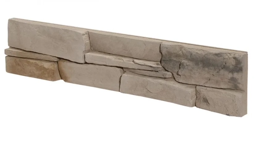 Betonový obklad, Z BETONU, GRENADA 2 - frost, světle šedá, 550 x 117 mm, tloušťka 22-38 mm, 0.32 m2