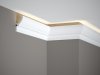 Stropní LED osvětlovací lišta, NEPŘÍMÉ OSVĚTLENÍ, tvrdý plast PolyForce (HD Polymer), základní bílý nátěr (přetíratelný), 72 x 40 x 2000 mm