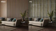 Systémový obkladový panel STRAMA PANELS - LAMELY DUB - ČERNÝ PODKLAD, dřevotřísková deska, dekorativní fólie, 12 x 600 x 2800 mm