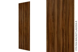 Systémový obkladový panel - OŘECH LAGODA, dřevotřísková deska, PVC finish fólie, 12 x 600 x 2800 mm