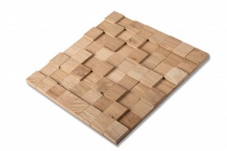 LAHUT - DUB, brúsený povrch, jednotlivé kusy alebo obkladový panel 360 x 360 x 10 a 15 mm (0,1296 m²) - 3D drevená mozaika