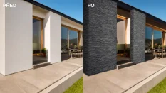 Betonový obklad, Z BETONU, PALERMO 2, tmavě šedá, 550 x 142 mm, tloušťka 10-26 mm, 0.62 m2