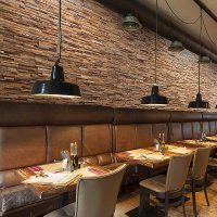 Realizace obkladových panelů INCOGNITO v interiéru restaurace