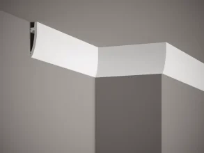 Stropná lišta – HLADKÁ, tvrdý plast ProFoam® (polyuretán), základný biely náter (pretierateľný), 80 x 17 x 2000 mm