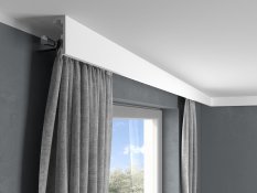 Garnýžová LED osvětlovací lišta, NEPŘÍMÉ OSVĚTLENÍ, tvrdý plast PolyForce (HD Polymer), základní bílý nátěr (přetíratelný), 100 x 41 x 2400 mm