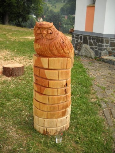 Sova 2 dřevořezba 120 cm