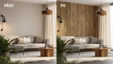 Velkoformátový lamelový panel ISLA - DUBOVÁ DÝHA, 600 x 2750 x 11 mm, ČERNÝ MDF PANEL