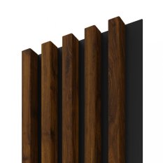 LINEA COMFORT 5 dřevěné lamely na desce - hazelnut | černá, 2650 x 246 x 30 mm