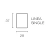 LINEA SINGLE - drevená lamela na stenu, dub, 2750 x 28 x 37 mm