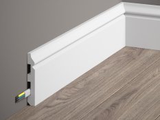 Podlahová lišta – PREMIUM, tvrdý plast PolyForce (HD Polymér), kvalitný biely lak (finálny povrch), 80 x 13 x 2000 mm Podlahová lišta – PREMIUM, tvrdý plast PolyForce (HD Polymér), kvalitný biely lak (finálny povrch), 80 x 13 x 2000 mm