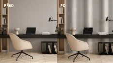 LINEA SLIM 3 drevené lamely na doske - biela | čierna, 2650 x 150 x 30 mm