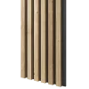 Dřevěné lamely ÚZKÉ na ČERNÉ desce (MDF), DUBOVÁ DÝHA,  24 x 300 x 2750 mm (0,825 m2) - Povrchová úprava dýhy: Bez povrchové úpravy