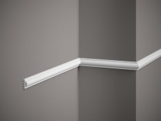 VZOREK - Nástěnná lišta – HLADKÁ, tvrdý plast olyForce (HD Polymer), základní bílý nátěr (přetíratelný), 25 x 12 x 100 mm