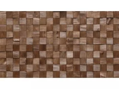 QUADRO MINI 2 - drevený mozaikový obkladový panel, tmavo morená borovica, 380 x 380 mm