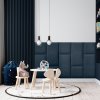 Akustický panel ACOUSTIC LINE - navy blue | černá, 2650 x 245 x 22 mm, lamely MDF + FINISH FOLIE, akustický podklad FILC
