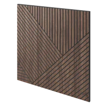 Lamelový panel GRANADA - DÝHA Z AMERICKÉHO OŘECHU, 600 x 600 x 11 mm, ČERNÝ MDF PANEL