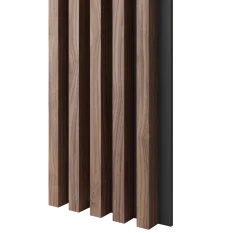 Drevené lamely ŠIROKÉ na ČIERNEJ doske (MDF), ORECH DYHA, 46 x 300 x 2750 mm (0,825 m2)